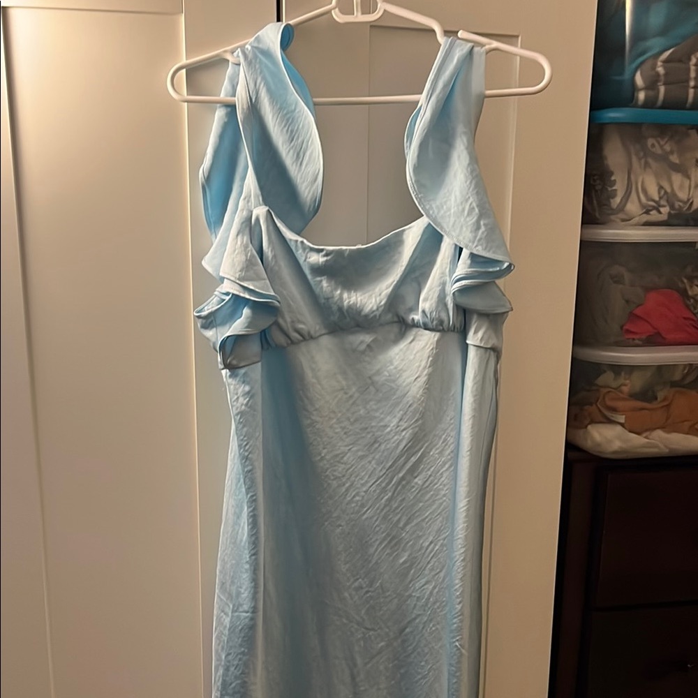 Madewell flutter-sleeve maxi slip dress